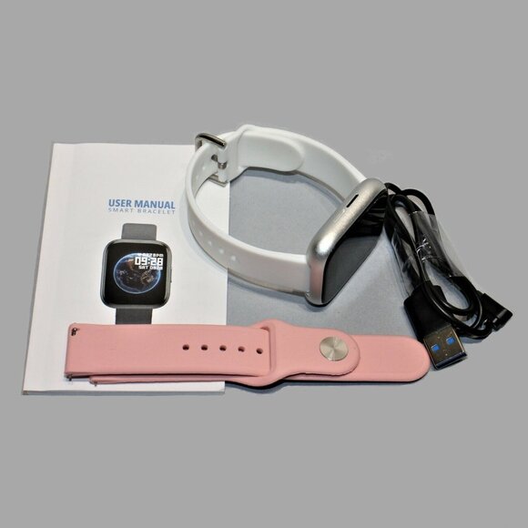 Smartwatch Call Heart Rate Step Full Touch Call Heart Rate Step White Pink - Picture 2 of 4